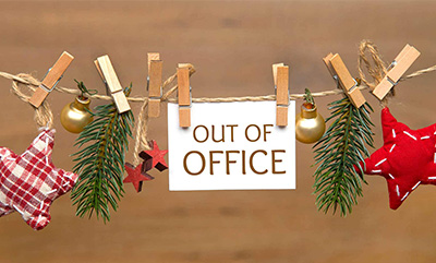 Out of office tussen kerst en Nieuw